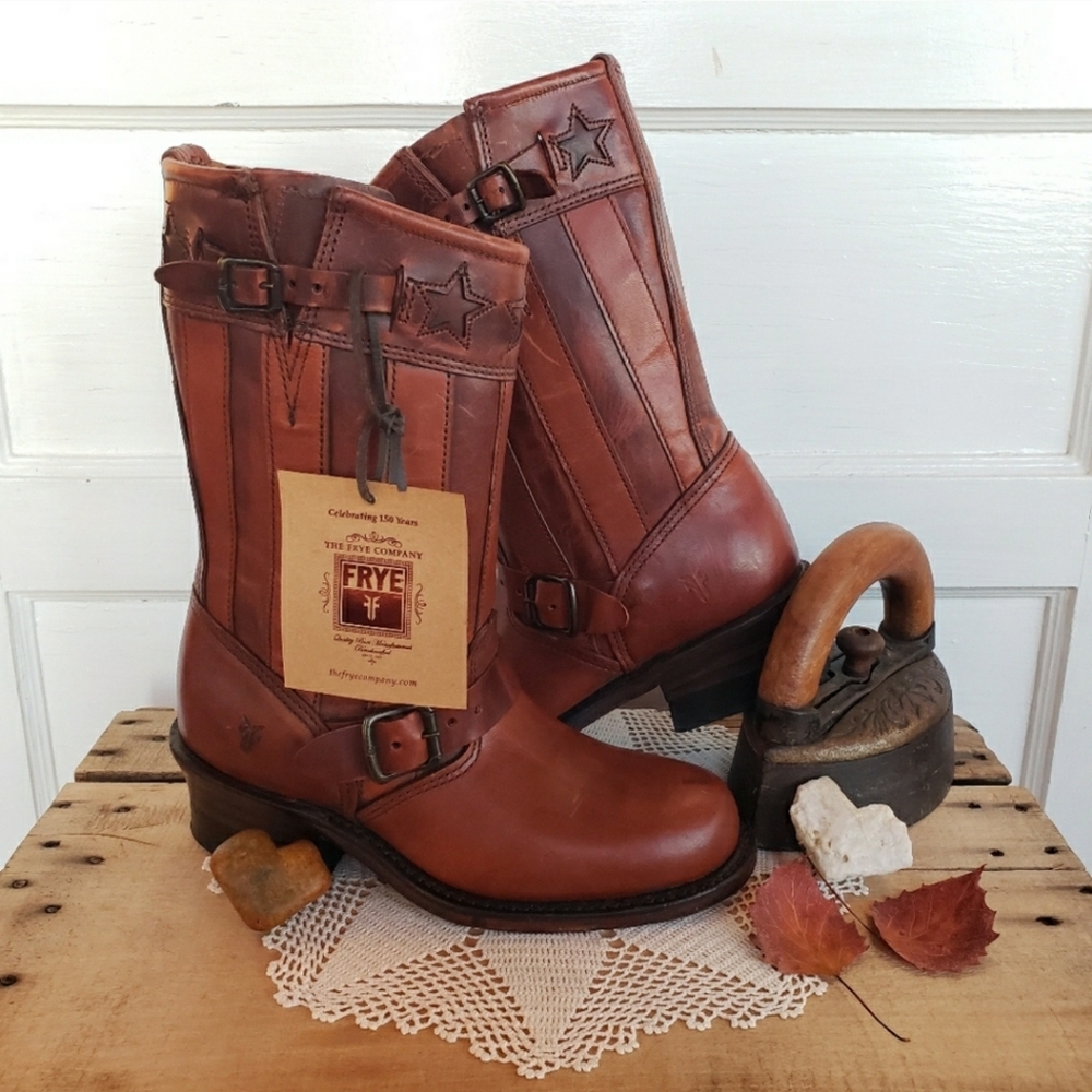FRYE Stars & Stripes Anniversary Patriotic Black Label Americana USA Campus Boho - Picture 2 of 12